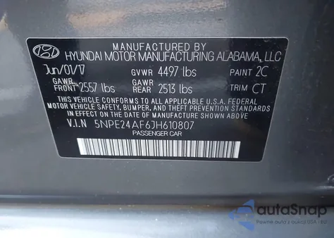 2018 Hyundai Sonata Se из США, поврежденный, VIN 5NPE24AF6JH610807